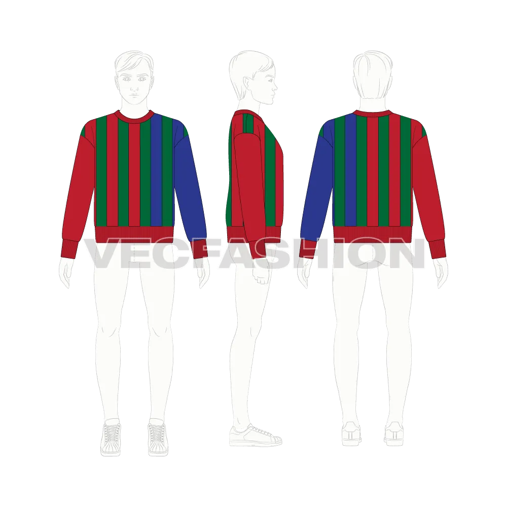 Teens Slim Fit Striped Sweatshirt