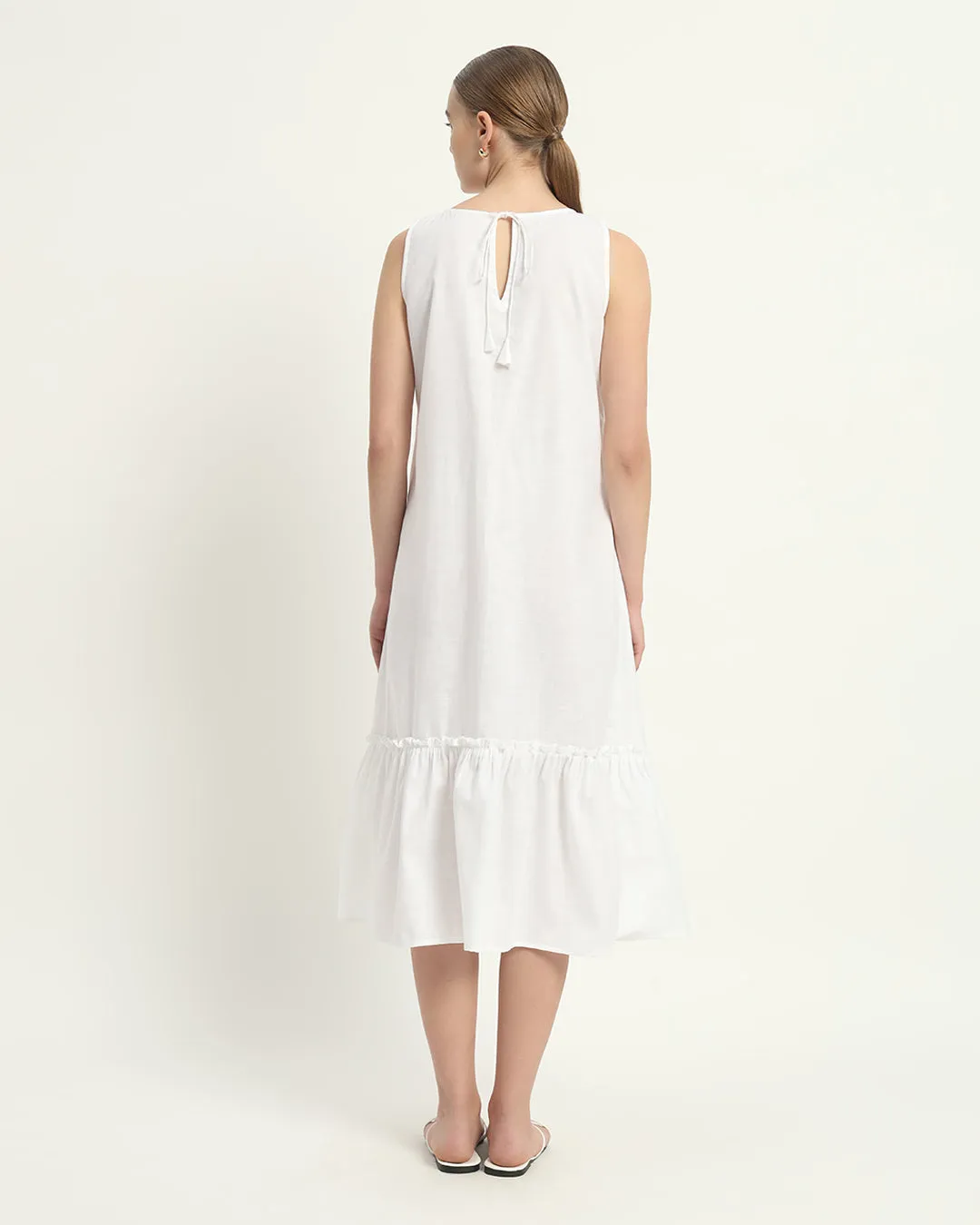 The Millis Daisy White Linen Dress