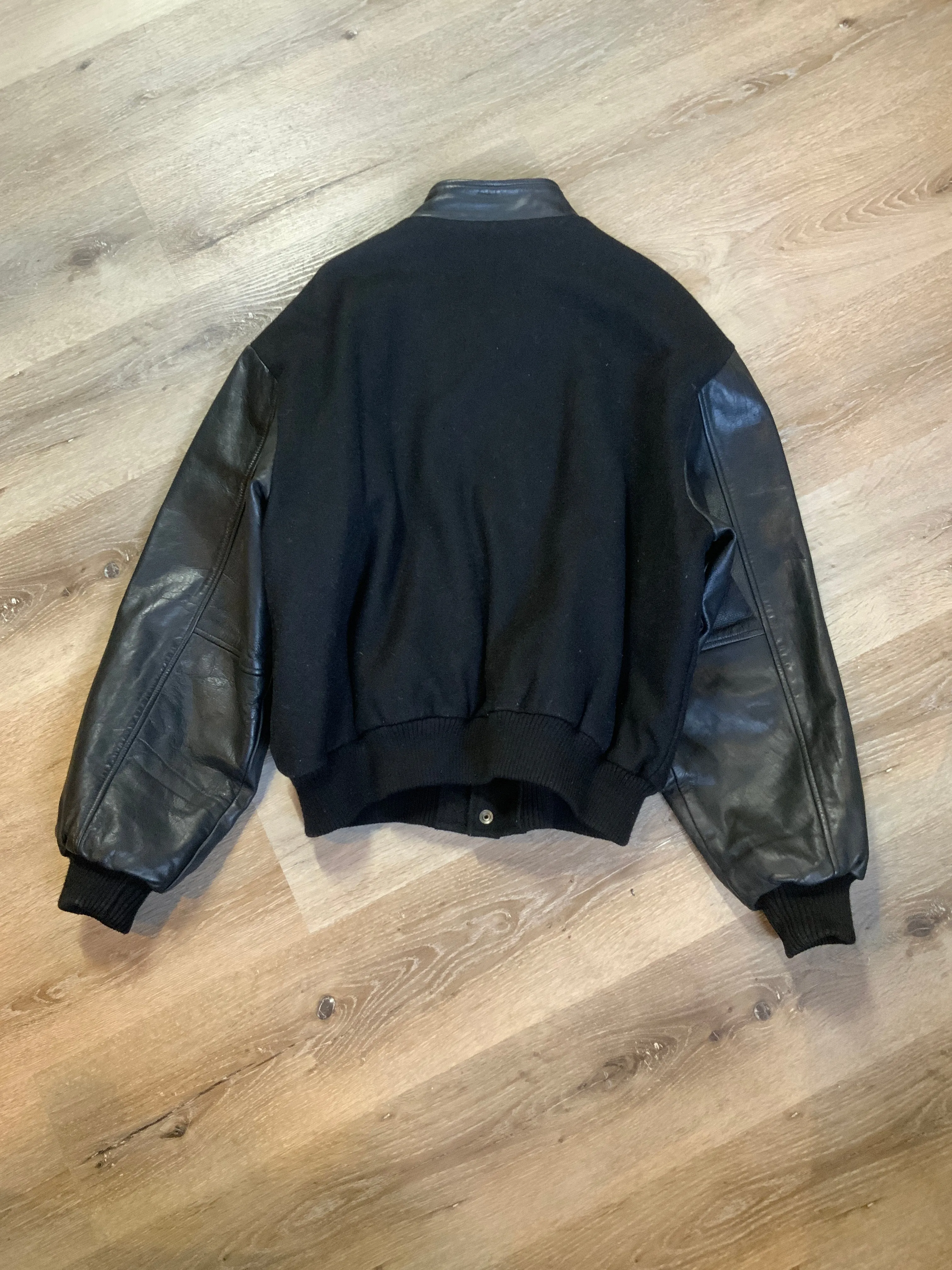 Vintage Dartmouth High School AAA Hockey Black Varsity Jacket, Made in Canada