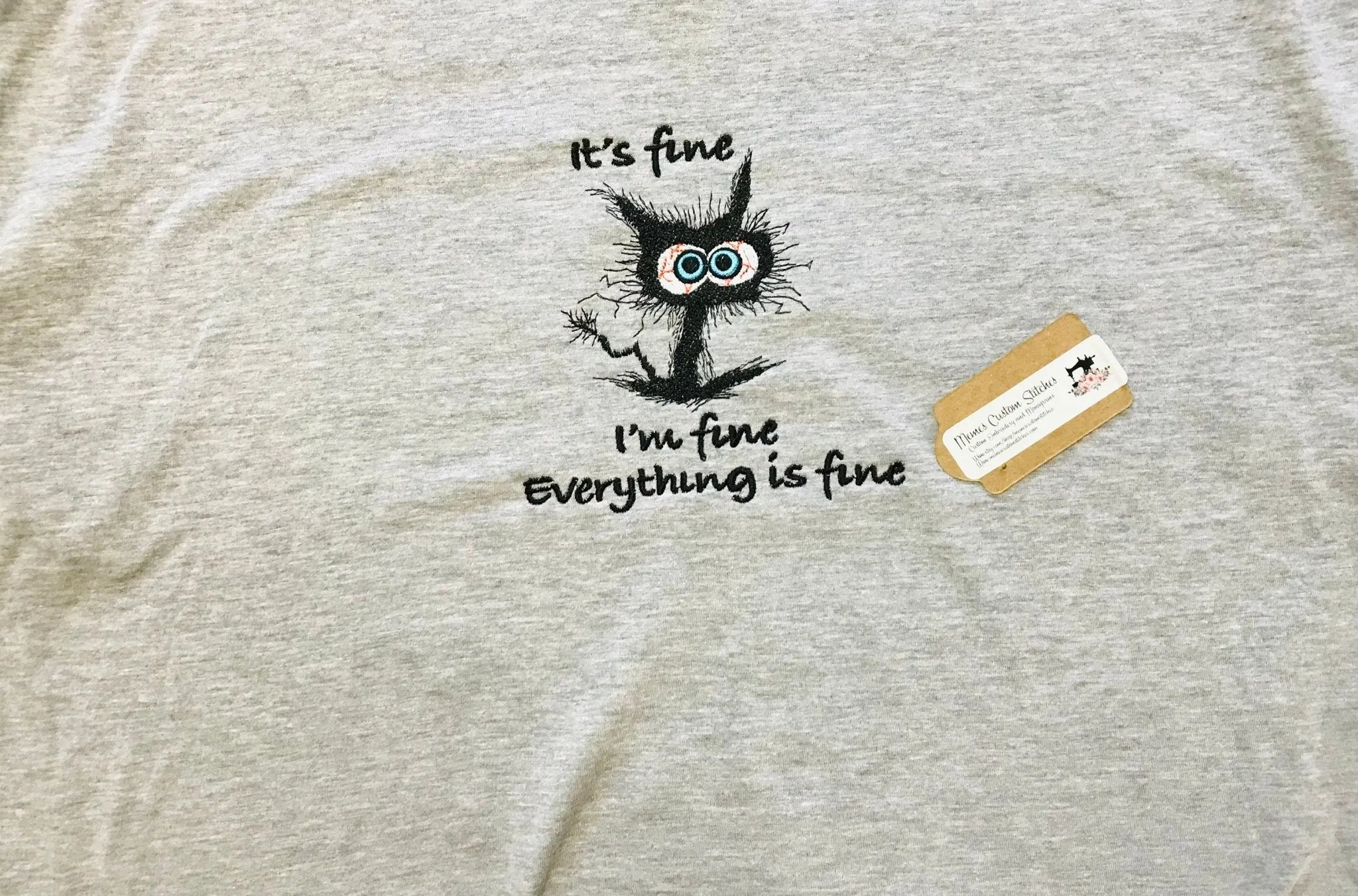 Women’s Everything is Fine Cat Funny Adult  Sweatshirt
